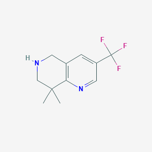 molecular formula C11H13F3N2 B15505161 8,8-Dimethyl-3-trifluoromethyl-5,6,7,8-tetrahydro-[1,6]naphthyridine 