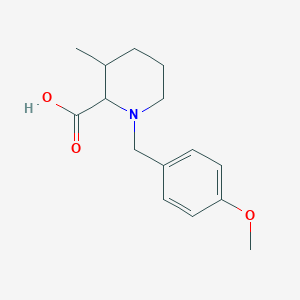 molecular formula C15H21NO3 B15505225 1-[(4-Methoxyphenyl)methyl]-3-methylpiperidine-2-carboxylic acid 