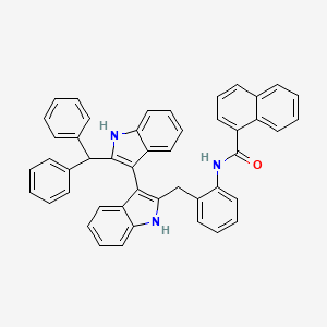 molecular formula C47H35N3O B15505227 N-(2-((2'-Benzhydryl-1H,1'H-[3,3'-biindol]-2-yl)methyl)phenyl)-1-naphthamide 