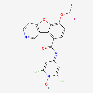 molecular formula C18H9Cl2F2N3O4 B15505253 N-(2,6-dichloro-1-hydroxypyridin-4-ylidene)-6-(difluoromethoxy)-[1]benzofuro[3,2-c]pyridine-9-carboxamide 