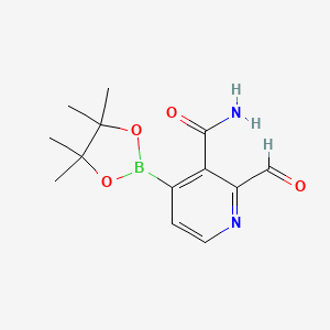 2-formyl-4-(4,4,5,5-tetramethyl-1,3,2-dioxaborolan-2-yl)pyridine-3-carboxamide