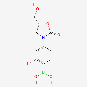 [2-Fluoro-4-[5-(hydroxymethyl)-2-oxo-1,3-oxazolidin-3-yl]phenyl]boronic acid