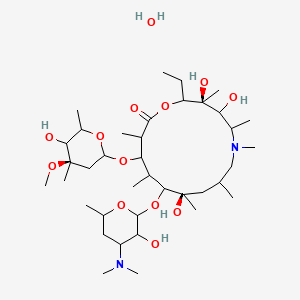 molecular formula C38H74N2O13 B15505309 (3S,10R)-11-[4-(dimethylamino)-3-hydroxy-6-methyloxan-2-yl]oxy-2-ethyl-3,4,10-trihydroxy-13-[(4R)-5-hydroxy-4-methoxy-4,6-dimethyloxan-2-yl]oxy-3,5,6,8,10,12,14-heptamethyl-1-oxa-6-azacyclopentadecan-15-one;hydrate 