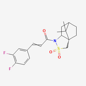 molecular formula C19H21F2NO3S B15505324 3-(3,4-difluorophenyl)-1-[(1S)-10,10-dimethyl-3,3-dioxo-3lambda6-thia-4-azatricyclo[5.2.1.01,5]decan-4-yl]prop-2-en-1-one 