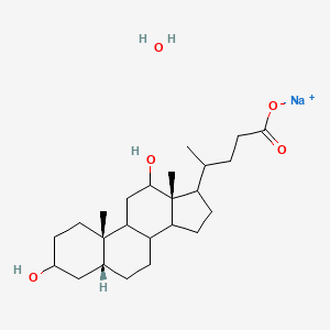 sodium;4-[(5R,10S,13R)-3,12-dihydroxy-10,13-dimethyl-2,3,4,5,6,7,8,9,11,12,14,15,16,17-tetradecahydro-1H-cyclopenta[a]phenanthren-17-yl]pentanoate;hydrate