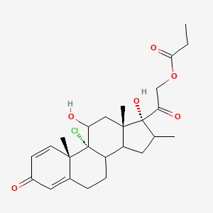 [2-[(9R,10S,13S,17R)-9-chloro-11,17-dihydroxy-10,13,16-trimethyl-3-oxo-6,7,8,11,12,14,15,16-octahydrocyclopenta[a]phenanthren-17-yl]-2-oxoethyl] propanoate