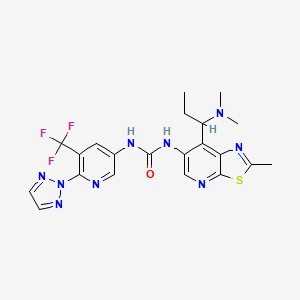 1-(6-(2H-1,2,3-Triazol-2-yl)-5-(trifluoromethyl)pyridin-3-yl)-3-(7-(1-(dimethylamino)propyl)-2-methylthiazolo[5,4-b]pyridin-6-yl)urea