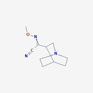 molecular formula C10H15N3O B15505500 N-methoxy-1-azabicyclo[2.2.2]octane-3-carboximidoyl cyanide 