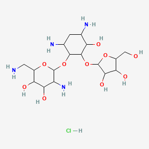 5-Amino-2-(aminomethyl)-6-[4,6-diamino-2-[3,4-dihydroxy-5-(hydroxymethyl)oxolan-2-yl]oxy-3-hydroxycyclohexyl]oxyoxane-3,4-diol;hydrochloride