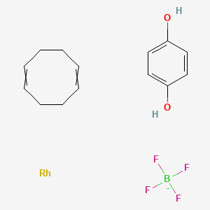 molecular formula C14H18BF4O2Rh- B15505545 1,5-Cyclooctadiene(hydroquinone)rhodium(I) tetrafluoroborate 