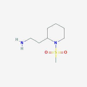 molecular formula C8H18N2O2S B15505621 2-[1-(Methylsulfonyl)-2-piperidinyl]ethanamine 