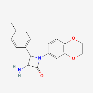 molecular formula C18H18N2O3 B15505682 3-Amino-1-(2,3-dihydrobenzo[b][1,4]dioxin-6-yl)-4-(p-tolyl)azetidin-2-one 