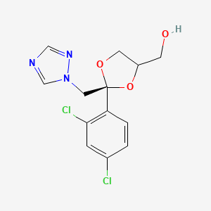 molecular formula C13H13Cl2N3O3 B15505751 [(2S)-2-(2,4-dichlorophenyl)-2-(1,2,4-triazol-1-ylmethyl)-1,3-dioxolan-4-yl]methanol 