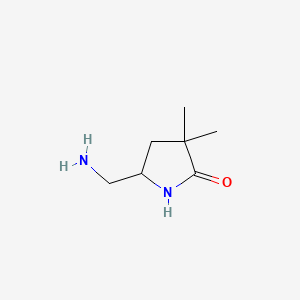 molecular formula C7H14N2O B15505787 (5S)-5-(aminomethyl)-3,3-dimethyl-pyrrolidin-2-one 