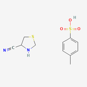 molecular formula C11H14N2O3S2 B15505818 4-Methylbenzenesulfonic acid;1,3-thiazolidine-4-carbonitrile 