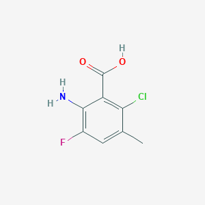 molecular formula C8H7ClFNO2 B15505831 2-Amino-6-chloro-3-fluoro-5-methylbenzoic acid 