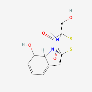 molecular formula C13H14N2O4S2 B15505870 (1R,11R)-7-hydroxy-11-(hydroxymethyl)-15-methyl-12,13-dithia-9,15-diazatetracyclo[9.2.2.01,9.03,8]pentadeca-3,5-diene-10,14-dione 