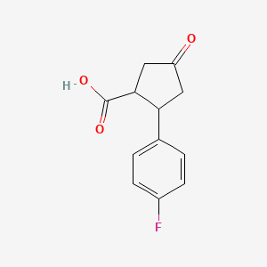 2-(4-Fluorophenyl)-4-oxocyclopentane-1-carboxylic acid