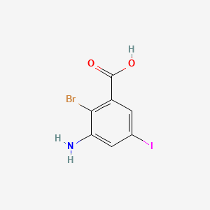 molecular formula C7H5BrINO2 B15505979 3-Amino-2-bromo-5-iodobenzoic acid 