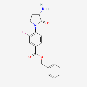 molecular formula C18H17FN2O3 B15506052 Benzyl 4-(3-amino-2-oxopyrrolidin-1-yl)-3-fluorobenzoate 