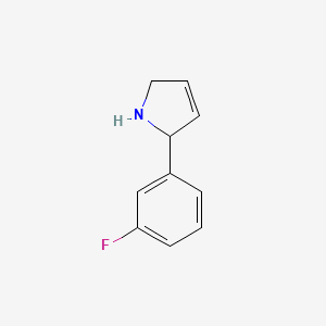 molecular formula C10H10FN B15506095 1H-Pyrrole, 2-(3-fluorophenyl)-2,5-dihydro- 