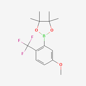 molecular formula C14H18BF3O3 B15506115 2-[5-Methoxy-2-(trifluoromethyl)phenyl]-4,4,5,5-tetramethyl-1,3,2-dioxaborolane CAS No. 1416722-70-7