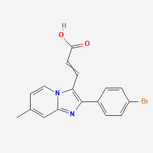 3-[2-(4-Bromophenyl)-7-methylimidazo[1,2-a]pyridin-3-yl]-2-propenoic acid