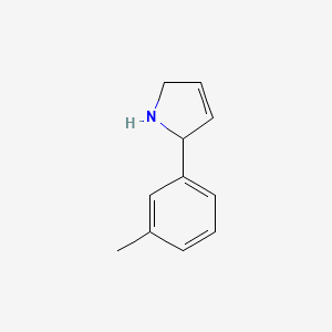 molecular formula C11H13N B15506184 1H-Pyrrole, 2,5-dihydro-2-(3-methylphenyl)- 