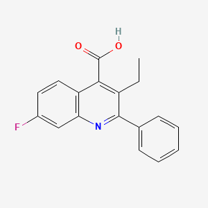 molecular formula C18H14FNO2 B15506262 3-Ethyl-7-fluoro-2-phenylquinoline-4-carboxylic acid 