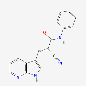 molecular formula C17H12N4O B15506269 2-Propenamide, 2-cyano-N-phenyl-3-(1H-pyrrolo[2,3-B]pyridin-3-YL)- 