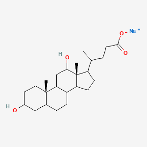 molecular formula C24H39NaO4 B15506297 sodium;4-[(10S,13R)-3,12-dihydroxy-10,13-dimethyl-2,3,4,5,6,7,8,9,11,12,14,15,16,17-tetradecahydro-1H-cyclopenta[a]phenanthren-17-yl]pentanoate 