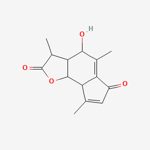 molecular formula C14H16O4 B15506327 4-hydroxy-3,5,8-trimethyl-3a,4,8a,8b-tetrahydro-3H-cyclopenta[g][1]benzofuran-2,6-dione 