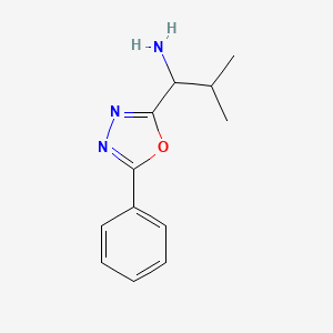 molecular formula C12H15N3O B15506383 (S)-2-Methyl-1-(5-phenyl-1,3,4-oxadiazol-2-yl)propan-1-amine 