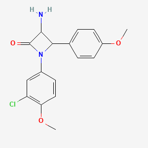 molecular formula C17H17ClN2O3 B15506391 3-Amino-1-(3-chloro-4-methoxyphenyl)-4-(4-methoxyphenyl)azetidin-2-one 