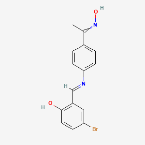 molecular formula C15H13BrN2O2 B15506406 4-bromo-2-[[4-(N-hydroxy-C-methylcarbonimidoyl)phenyl]iminomethyl]phenol 