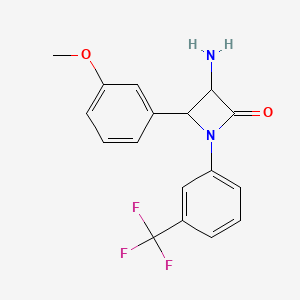 3-Amino-4-(3-methoxyphenyl)-1-(3-(trifluoromethyl)phenyl)azetidin-2-one