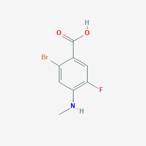 molecular formula C8H7BrFNO2 B15506472 2-Bromo-5-fluoro-4-(methylamino)benzoic acid 