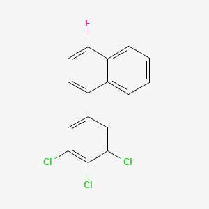 molecular formula C16H8Cl3F B15506490 1-Fluoro-4-(3,4,5-trichlorophenyl)naphthalene 