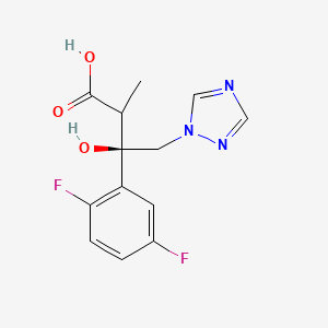 molecular formula C13H13F2N3O3 B15506500 (3R)-3-(2,5-difluorophenyl)-3-hydroxy-2-methyl-4-(1,2,4-triazol-1-yl)butanoic acid 