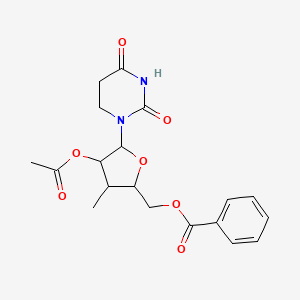 molecular formula C19H22N2O7 B15506549 [4-Acetyloxy-5-(2,4-dioxo-1,3-diazinan-1-yl)-3-methyloxolan-2-yl]methyl benzoate 