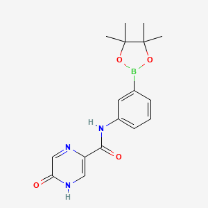 molecular formula C17H20BN3O4 B15506571 6-oxo-N-[3-(4,4,5,5-tetramethyl-1,3,2-dioxaborolan-2-yl)phenyl]-1H-pyrazine-3-carboxamide 