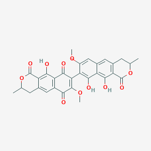 8-(9,10-Dihydroxy-7-methoxy-3-methyl-1-oxo-3,4-dihydrobenzo[g]isochromen-8-yl)-10-hydroxy-7-methoxy-3-methyl-3,4-dihydrobenzo[g]isochromene-1,6,9-trione