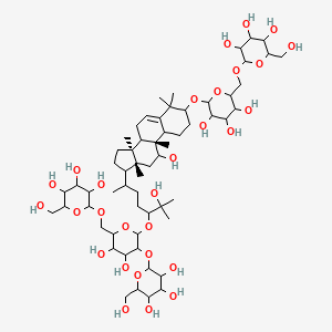 molecular formula C60H102O29 B15506610 2-[[6-[[(9R,13R,14S)-17-[5-[4,5-dihydroxy-3-[3,4,5-trihydroxy-6-(hydroxymethyl)oxan-2-yl]oxy-6-[[3,4,5-trihydroxy-6-(hydroxymethyl)oxan-2-yl]oxymethyl]oxan-2-yl]oxy-6-hydroxy-6-methylheptan-2-yl]-11-hydroxy-4,4,9,13,14-pentamethyl-2,3,7,8,10,11,12,15,16,17-decahydro-1H-cyclopenta[a]phenanthren-3-yl]oxy]-3,4,5-trihydroxyoxan-2-yl]methoxy]-6-(hydroxymethyl)oxane-3,4,5-triol 