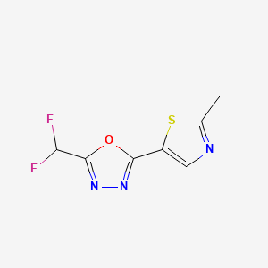 molecular formula C7H5F2N3OS B15506613 2-(Difluoromethyl)-5-(2-methylthiazol-5-yl)-1,3,4-oxadiazole 