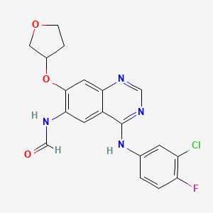 molecular formula C19H16ClFN4O3 B15506656 N-[4-[(3-Chloro-4-fluorophenyl)amino]-7-[[(3S)-tetrahydro-3-furanyl]oxy]-6-quinazolinyl]formamide 