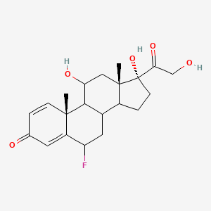 molecular formula C21H27FO5 B15506659 (6S,8S,9S,10R,11S,13S,14S,17R)-6-fluoro-11,17-dihydroxy-17-(2-hydroxyacetyl)-10,13-dimethyl-7,8,9,11,12,14,15,16-octahydro-6H-cyclopenta[a]phenanthren-3-one 