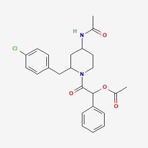 molecular formula C24H27ClN2O4 B15506672 [2-[4-Acetamido-2-[(4-chlorophenyl)methyl]piperidin-1-yl]-2-oxo-1-phenylethyl] acetate 