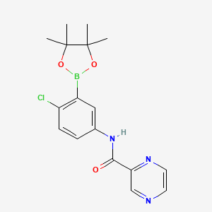 molecular formula C17H19BClN3O3 B15506683 N-[4-chloro-3-(4,4,5,5-tetramethyl-1,3,2-dioxaborolan-2-yl)phenyl]pyrazine-2-carboxamide 