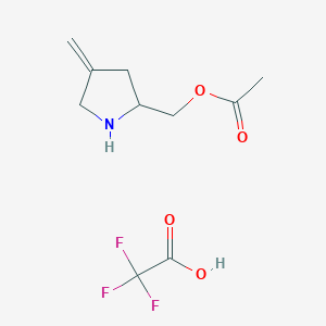 molecular formula C10H14F3NO4 B15506731 (4-Methylidenepyrrolidin-2-yl)methyl acetate;2,2,2-trifluoroacetic acid 