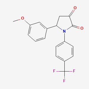 molecular formula C18H14F3NO3 B15506749 5-(3-Methoxyphenyl)-1-[4-(trifluoromethyl)phenyl]pyrrolidine-2,3-dione 